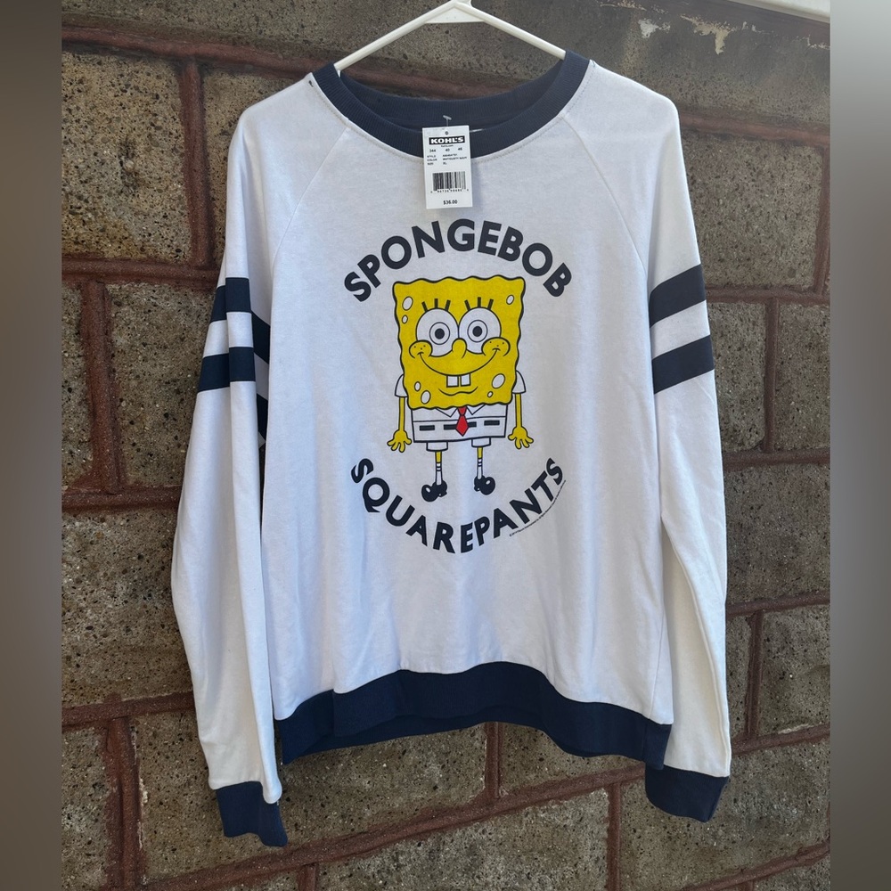 NWT kohls women XL SpongeBob SquarePants sweatshirt